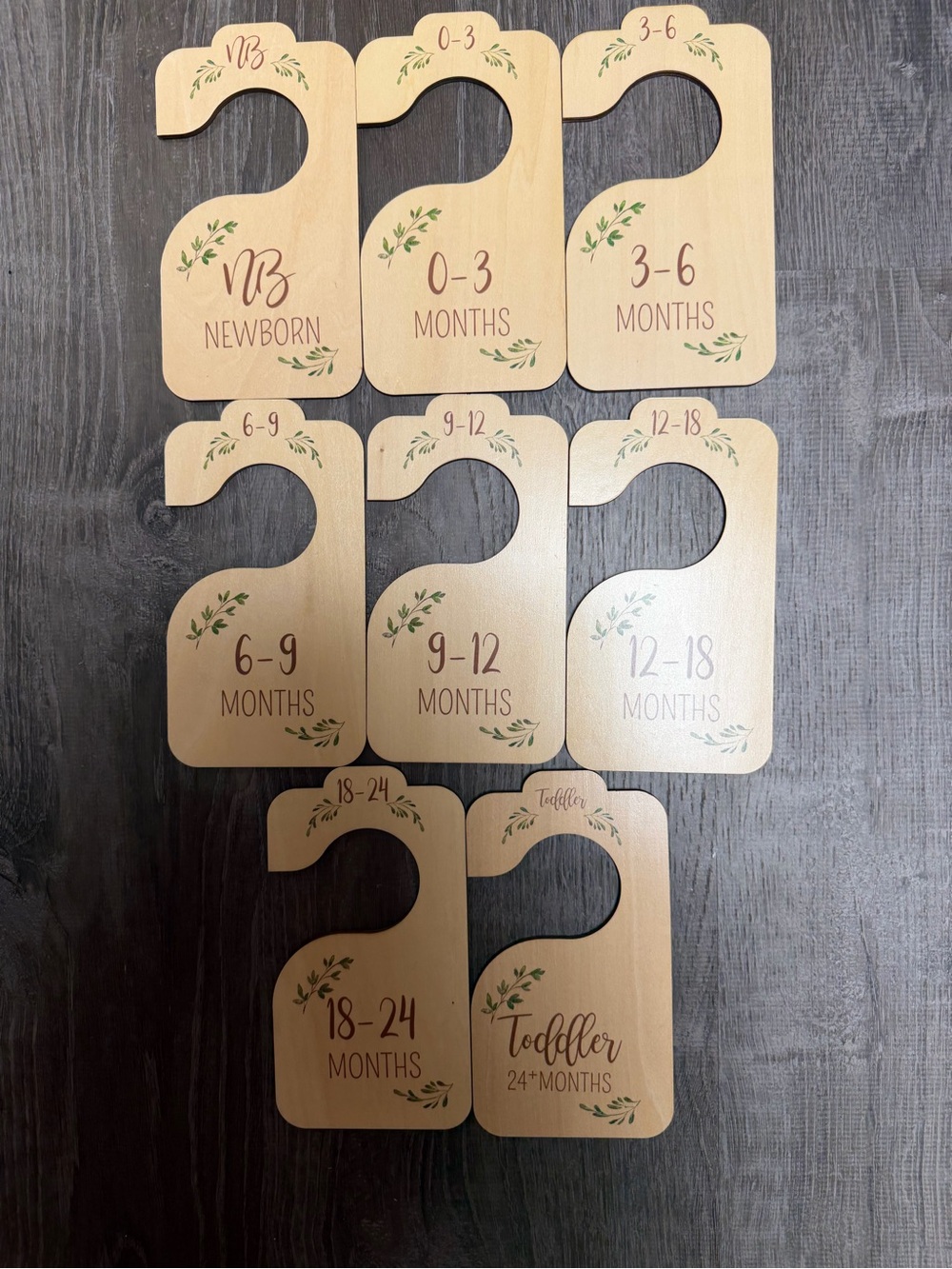 Wooden Baby Closet Dividers - Size Set